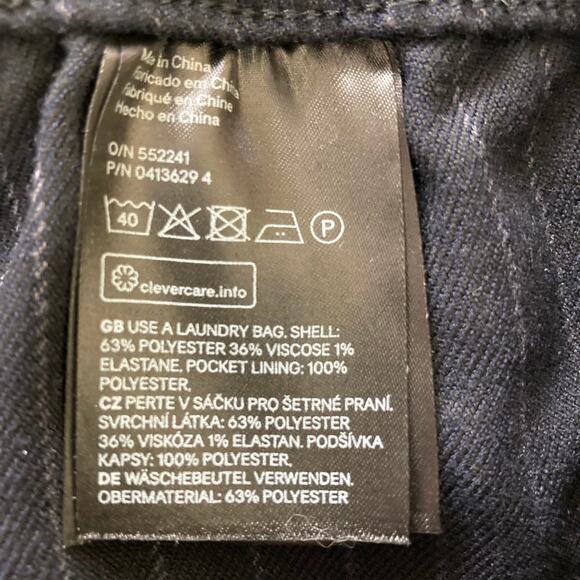 H&M pinstripe drawstring waist pants ladies 8 dark blue tapered trousers - Picture 7 of 8